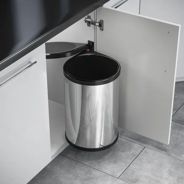 Keukens: keukentoebehoren: afvalemmer rond 20 lt. inox