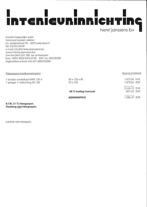 Badkamerkasten Nuovo notelaar