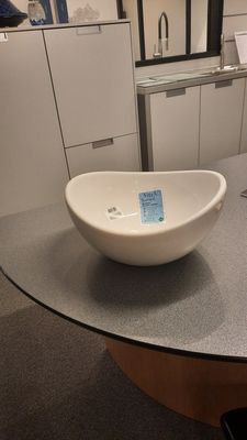 Sanitair: handenwasser opbouwkom keramiek wit