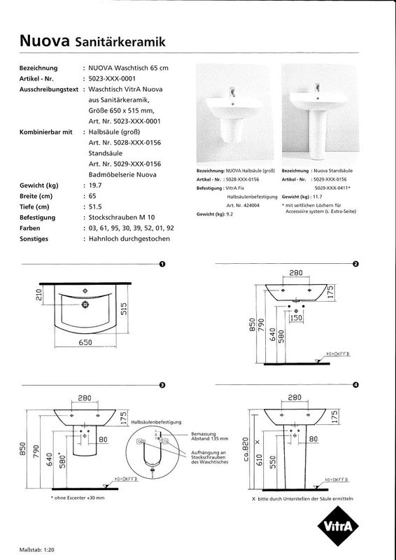 Sanitair: opbouwlavabo Nuova porselein wit 65 cm breedte