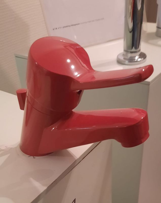 Sanitair: lavabokranen: ééngreeps lavabo mengkraan rood Twenline Serie 20 Damixa