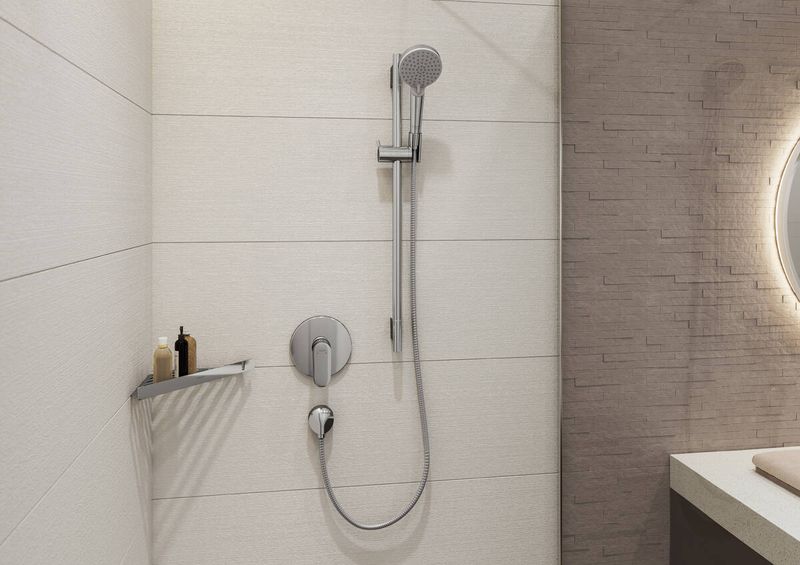Sanitair: onderdelen: wandaansluitstuk Fix-Fit chroom Hansgrohe voor douchehandsproeier