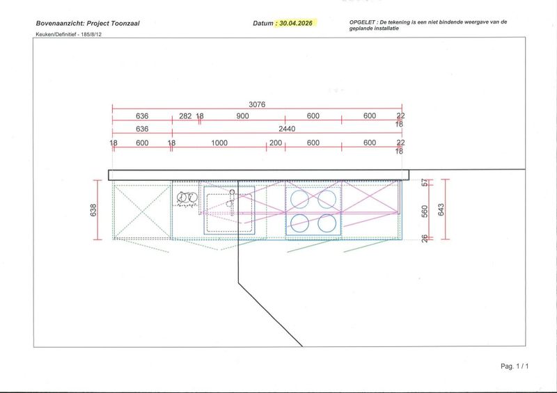 Keuken greeploos structuur wit KH met Tip-On