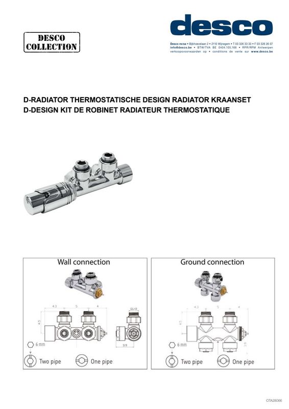 Radiatorkraan thermostatisch haaks chroom Radiatherm