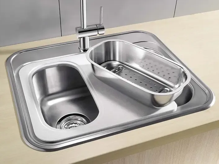 Spoeltafels: toebehoren: uitneembare korf inox Blanco