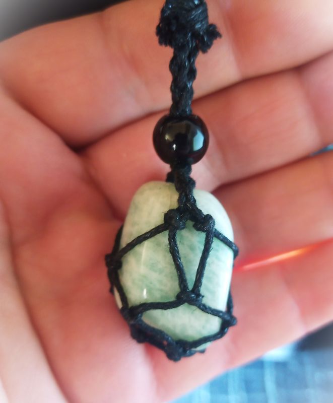 Collier cordon bohème pierre naturelle Amazonite