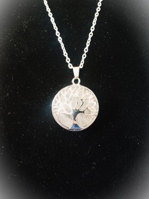 Collier Arbre de vie Quartz Rose