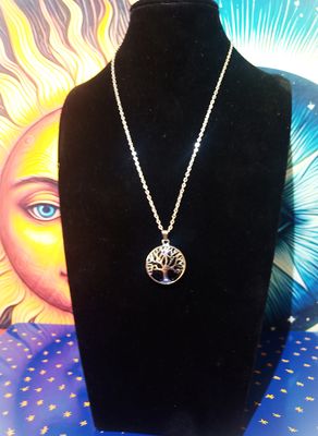 Collier Arbre de vie Agate Noire