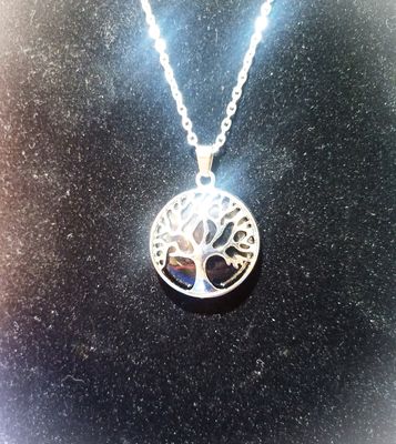 Collier Arbre de vie Agate Noire