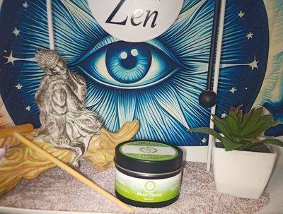Bougie chakra du cœur avec Cristal Premium.