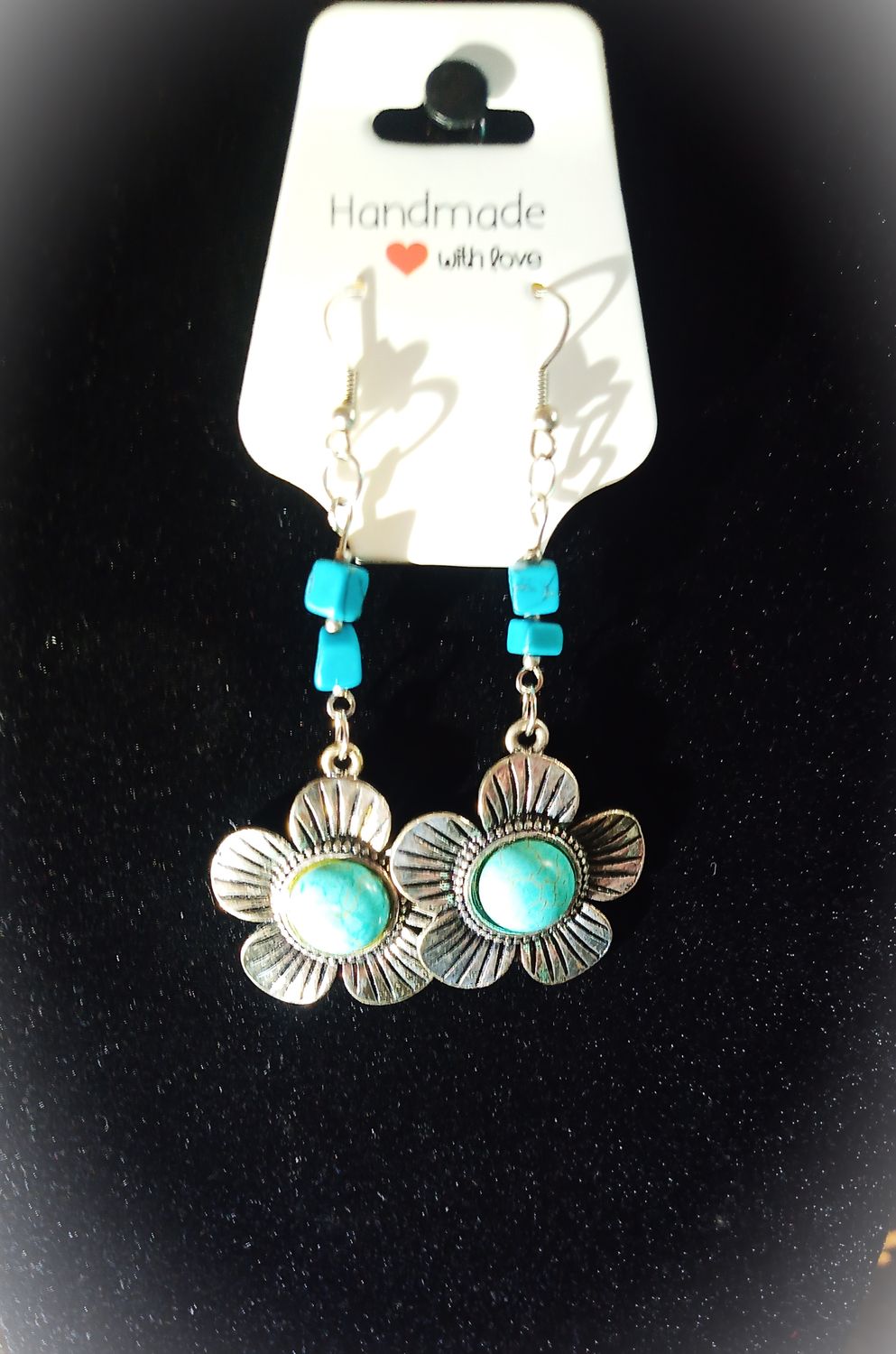 Boucles d’Oreilles « Fleur Turquoise »