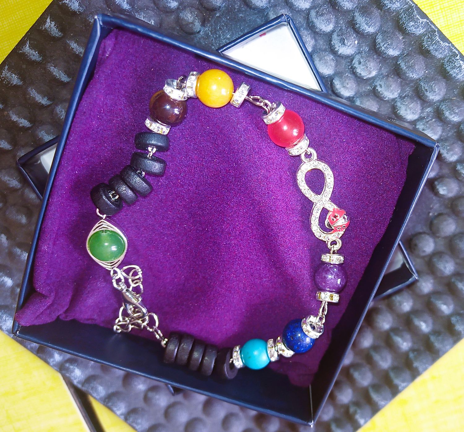 Bracelet Spirituel 7 Chakras Symbole Infini