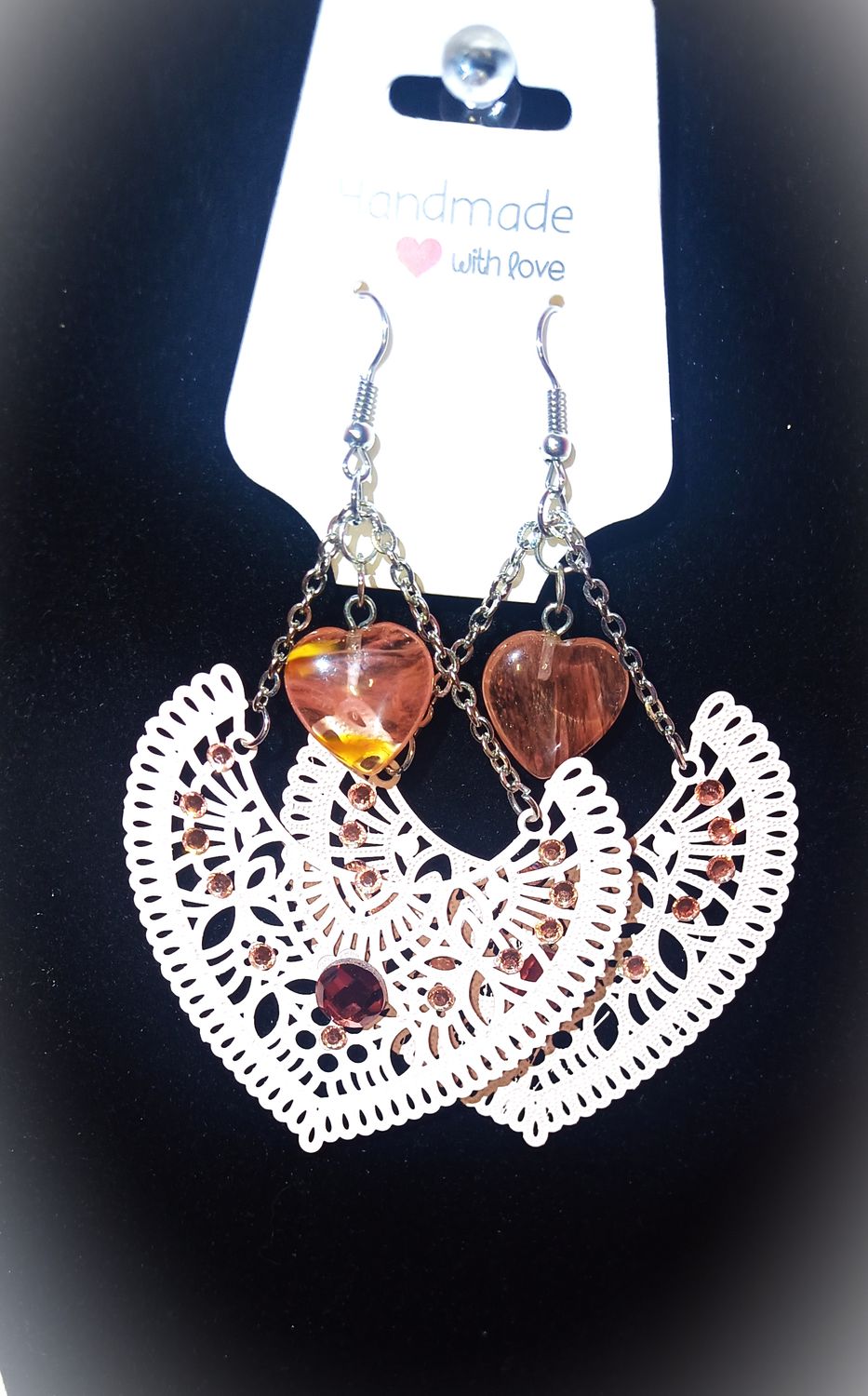 boucles d&#39;oreille  &quot;Cœur de Quartz&quot;