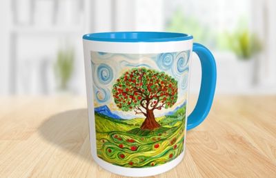 Energiebecher 300 ml ,  div. Motive, spülmaschinenfest, beidseitig bedruckt.