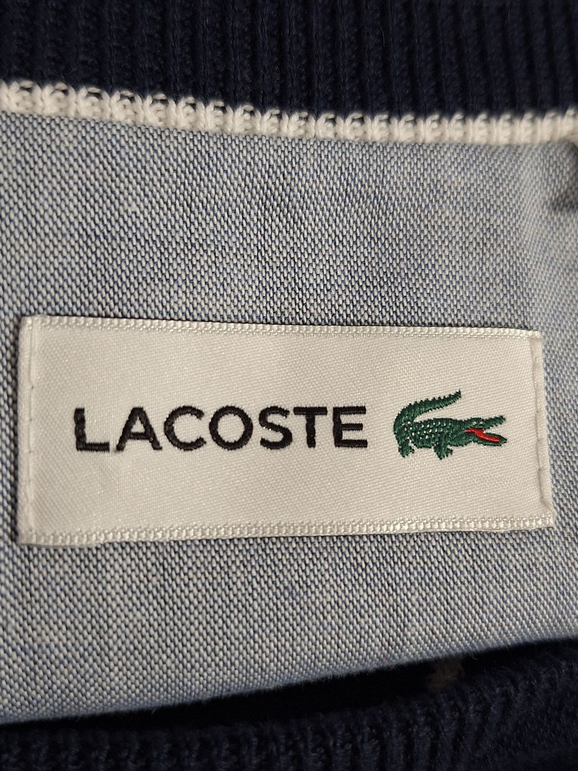 SWETER MĘSKI LACOSTE CZARNY CIENKI CAŁOROCZNY