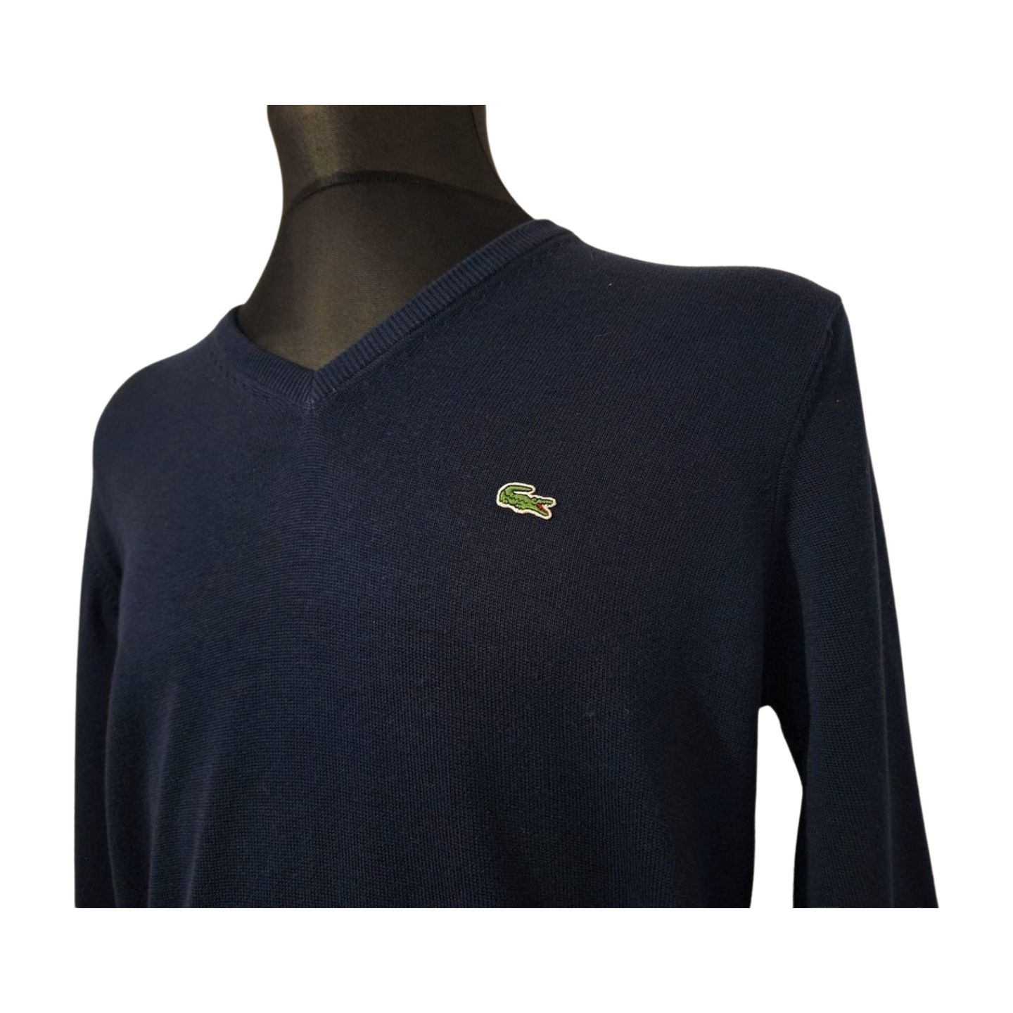 SWETER MĘSKI LACOSTE CZARNY CIENKI CAŁOROCZNY