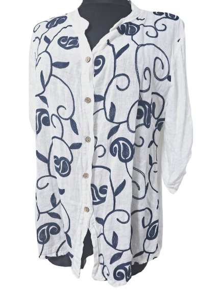 BLUZKA DAMSKA 100% LEN  MADE IN ITALY