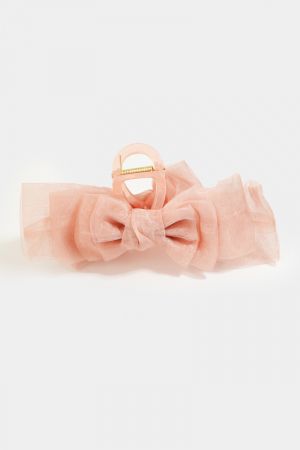 The Allegro Bow Claw Clip - Pink