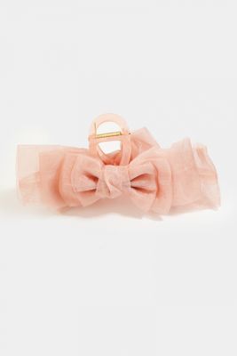 The Allegro Bow Claw Clip - Pink
