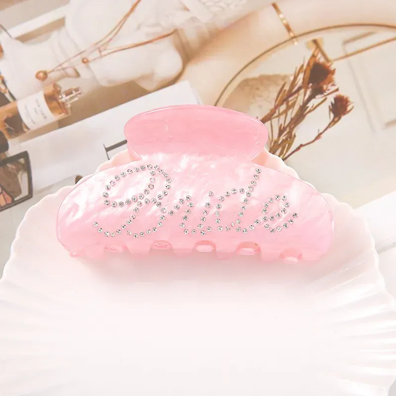 Glitter Bride Claw Clip - Pink