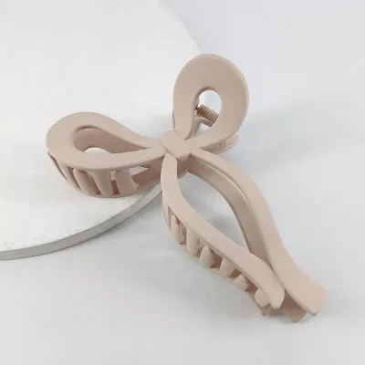 Luxe Bow Claw Clip - Beige
