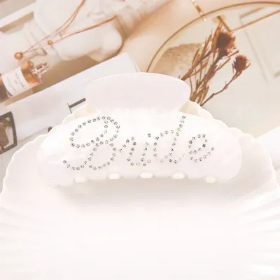 Glitter Bride Claw Clip - White