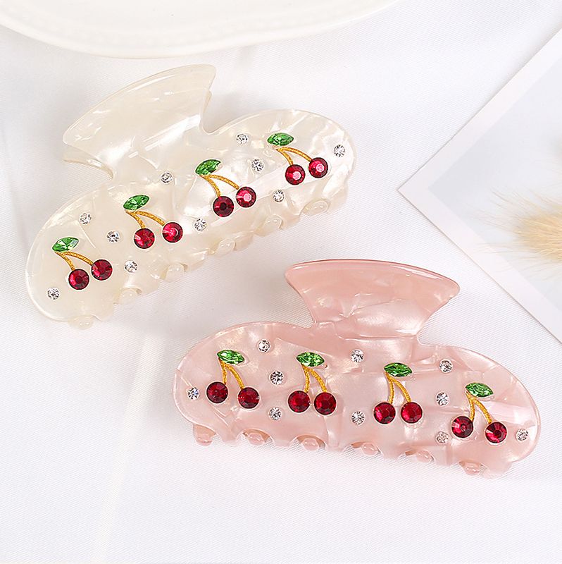 Rhinestone Cherry Claw Clip