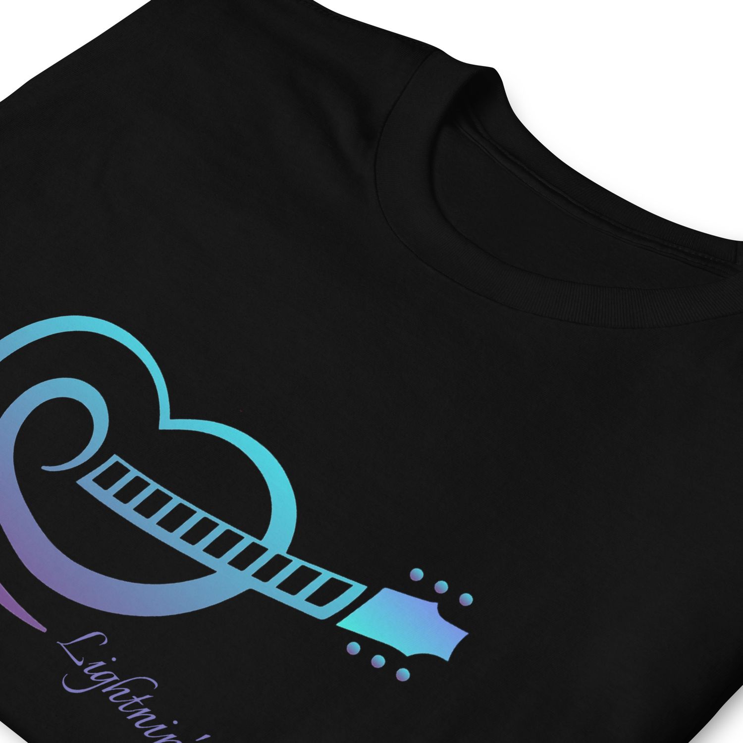 SAMPLE. Black Tee with Lightnin' Stik Logo
