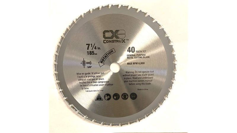 7-1/4&quot;(185mm), 5/8&quot; Arbor(16 mm), 40 TCT General Purpose Metal Circular Saw Blade