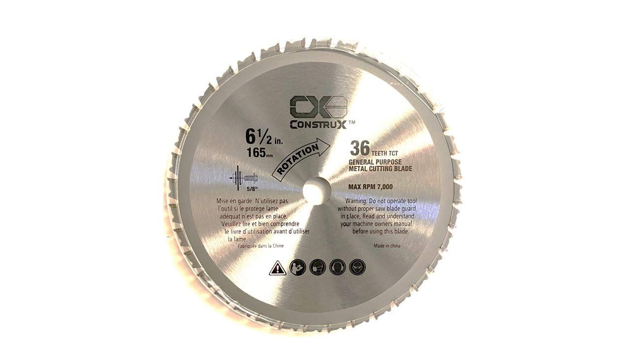 6-1/2&quot;(165mm), 5/8&quot; Arbor(16 mm), 36 TCT General Purpose Metal Circular Saw Blade