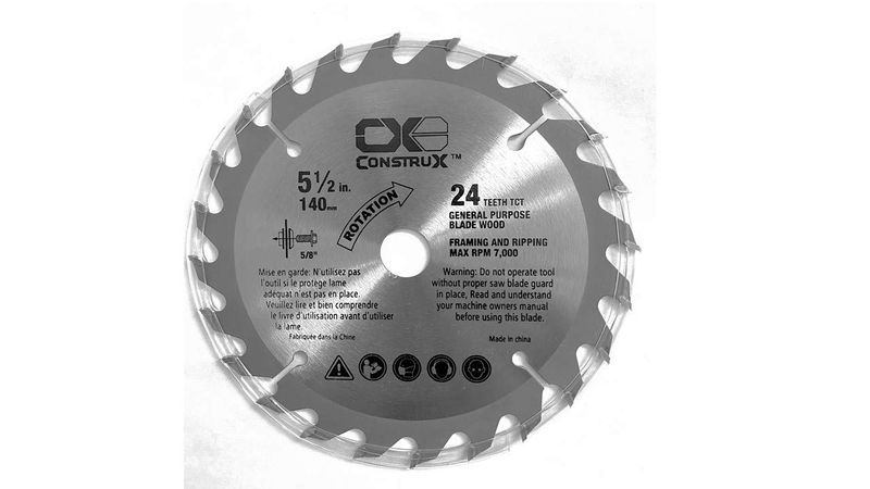 5-1/2&quot;(140mm), 5/8&quot; Arbor(16 mm), 24 TCT General Purpose Wood Circular Saw Blade (Pack of 2)