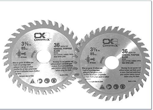 3 3/8&quot; 5/8&quot; Arbor 36 Tooth Circular Saw Blades (Pack of 2)