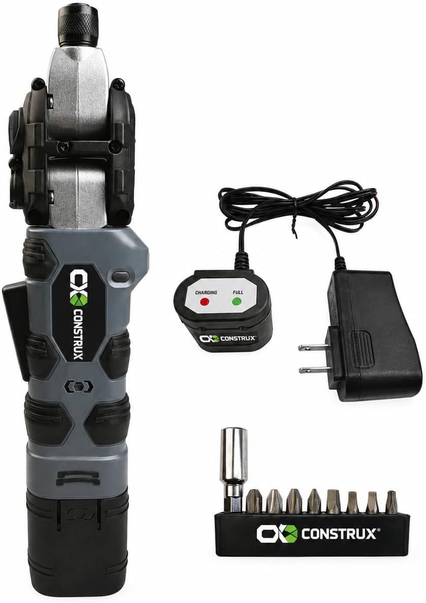 Construx 8-Volt Cordless 1/4" Multi-Pivot Screwdriver Kit