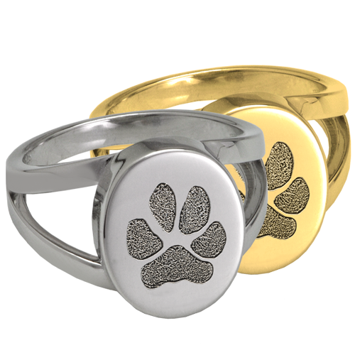 Paw Print Signet Ring