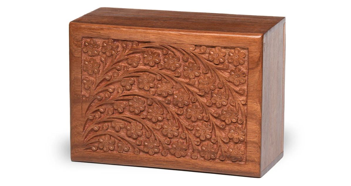 Carved Wooden Urn