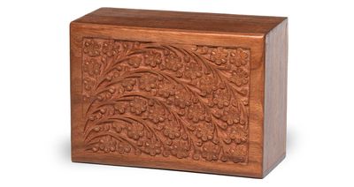 Carved Wooden Urn