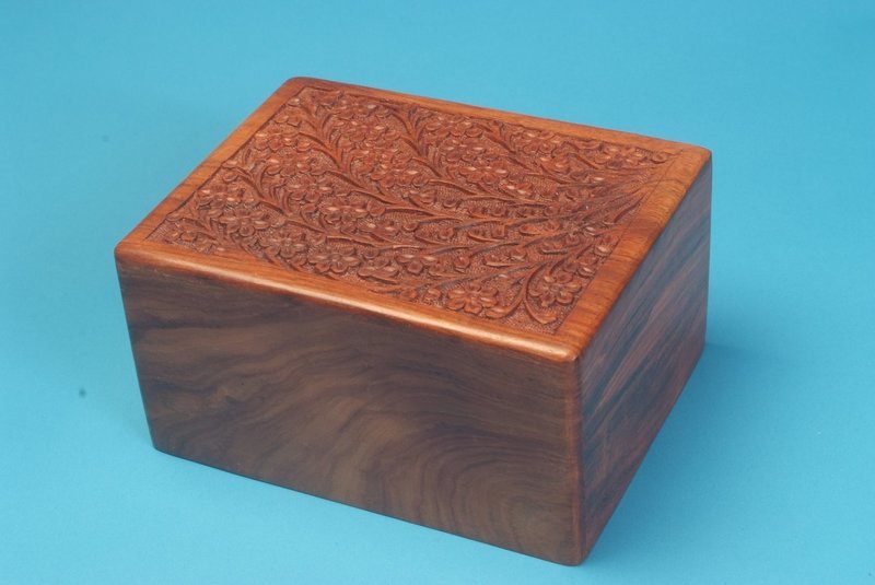 Carved Wooden Urn