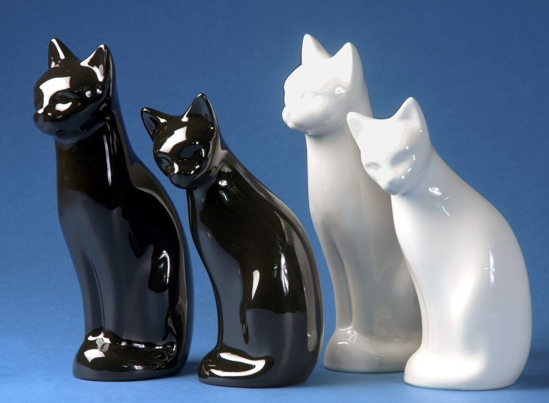 Porcelain Feline Urn