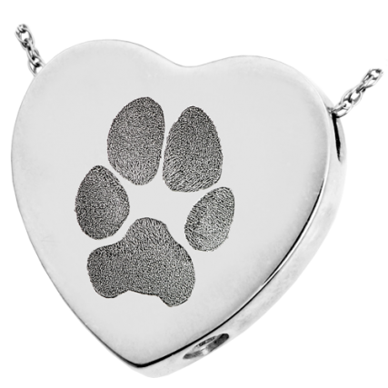 Paw Print Heart Pendant