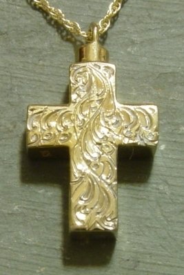 Etched Cross with Chain