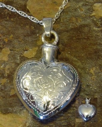 Etched Heart with Chain