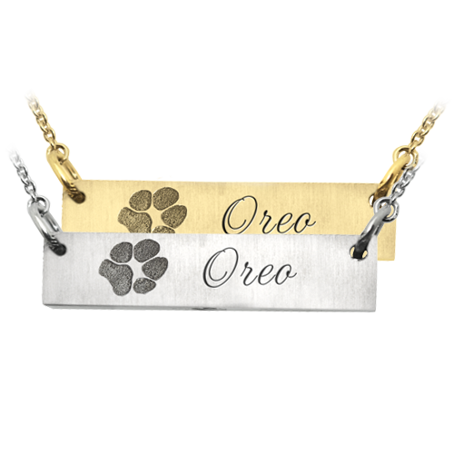 Paw Print Bar Necklace