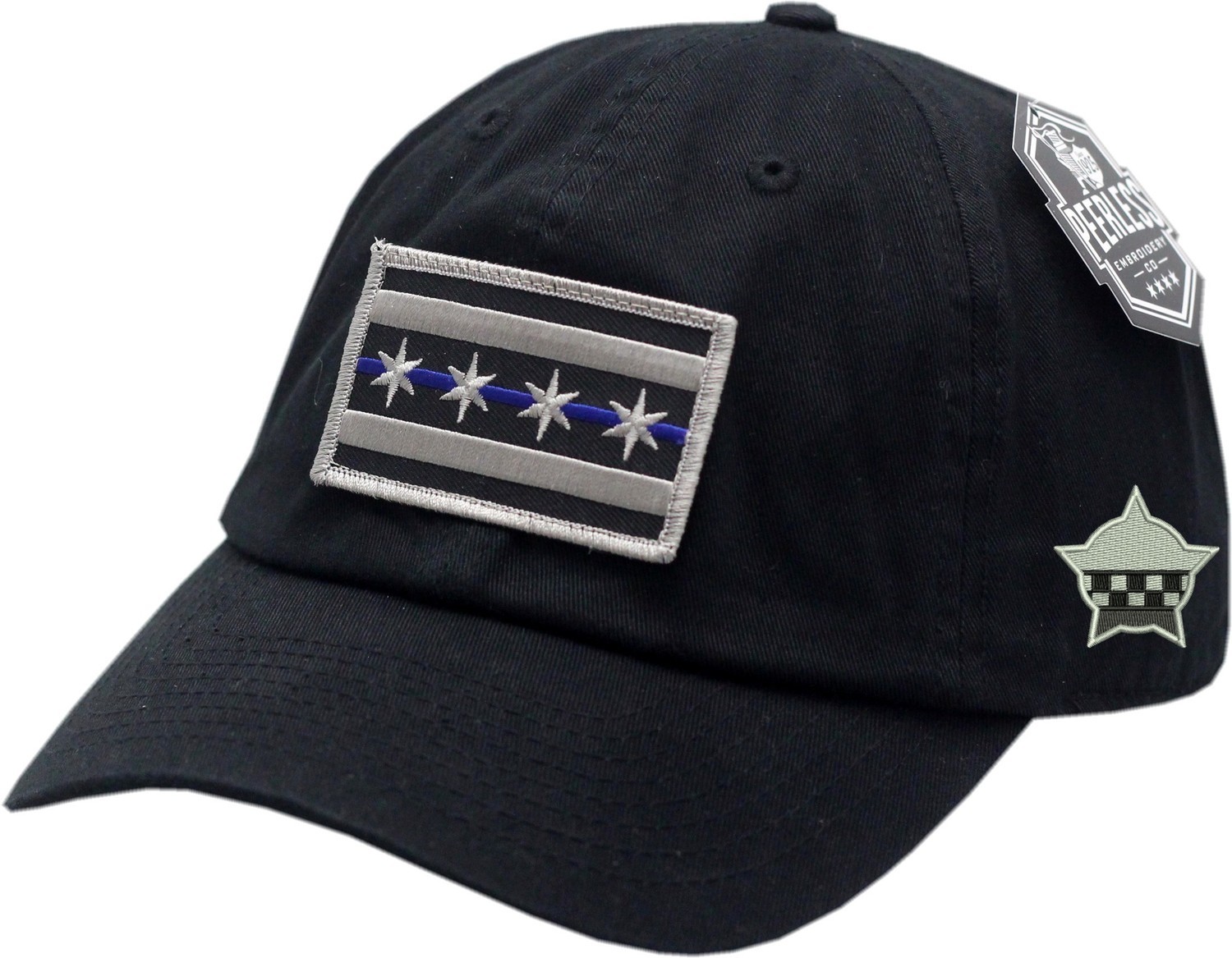 Chicago Flag Blue Line Hat Slouch Buckle Back