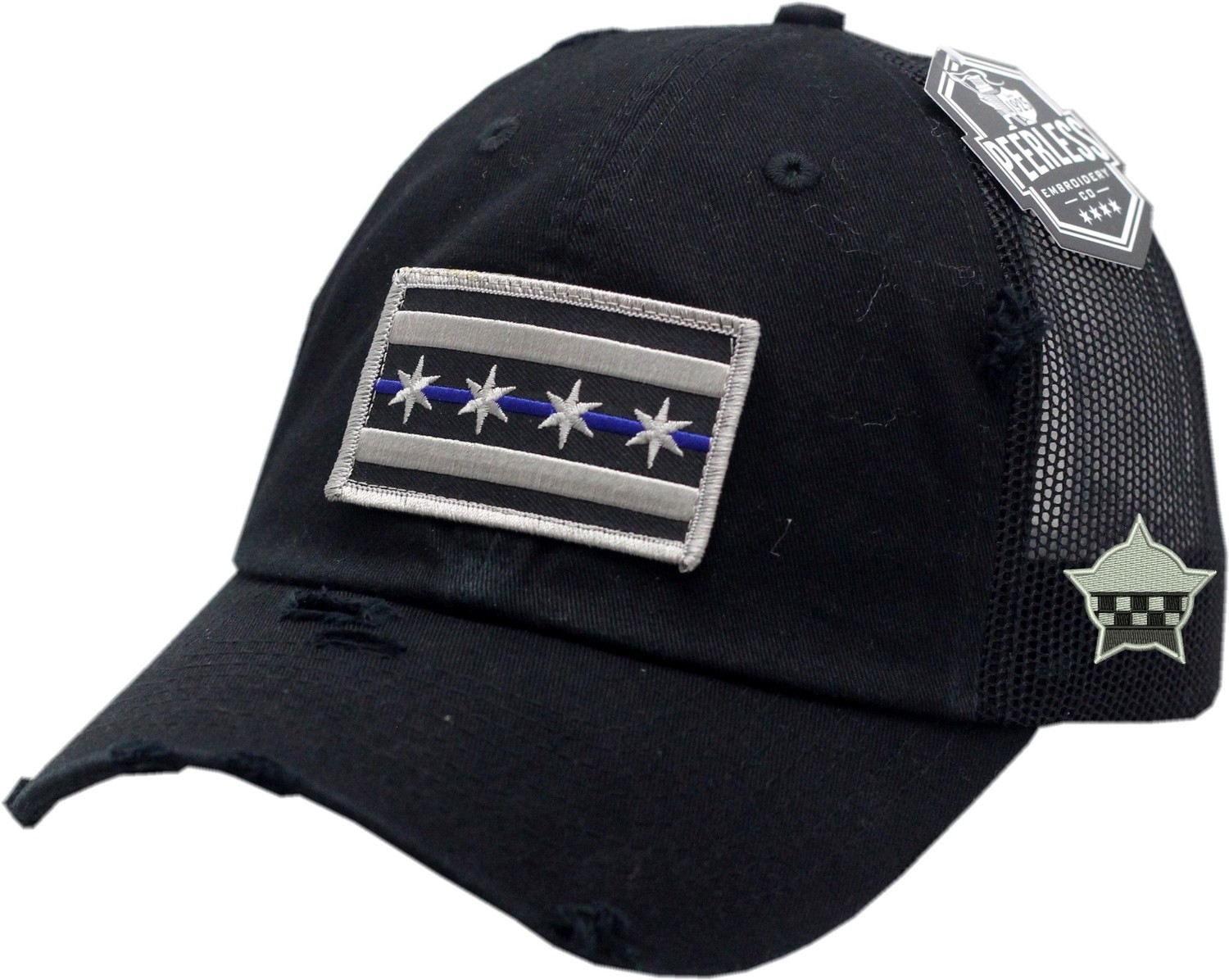 Chicago Flag Blue Line Vintage Trucker Mesh Snapback