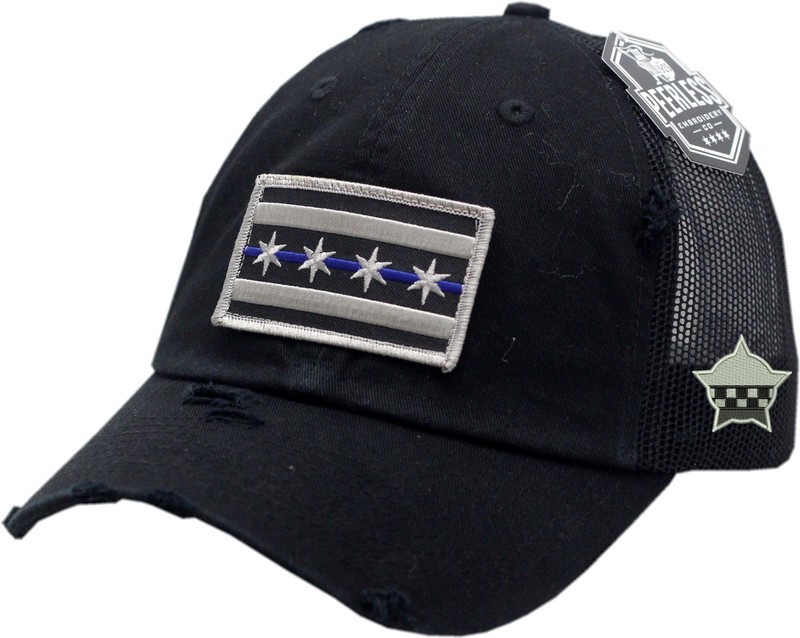 Chicago Flag Blue Line Vintage Trucker Mesh Snapback
