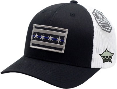 Chicago Flag Blue Line Trucker Mesh Snapback Black/White