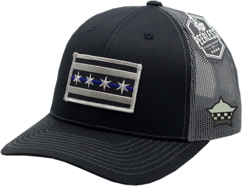 Chicago Flag Blue Line Trucker Mesh Snapback Charcoal/Black