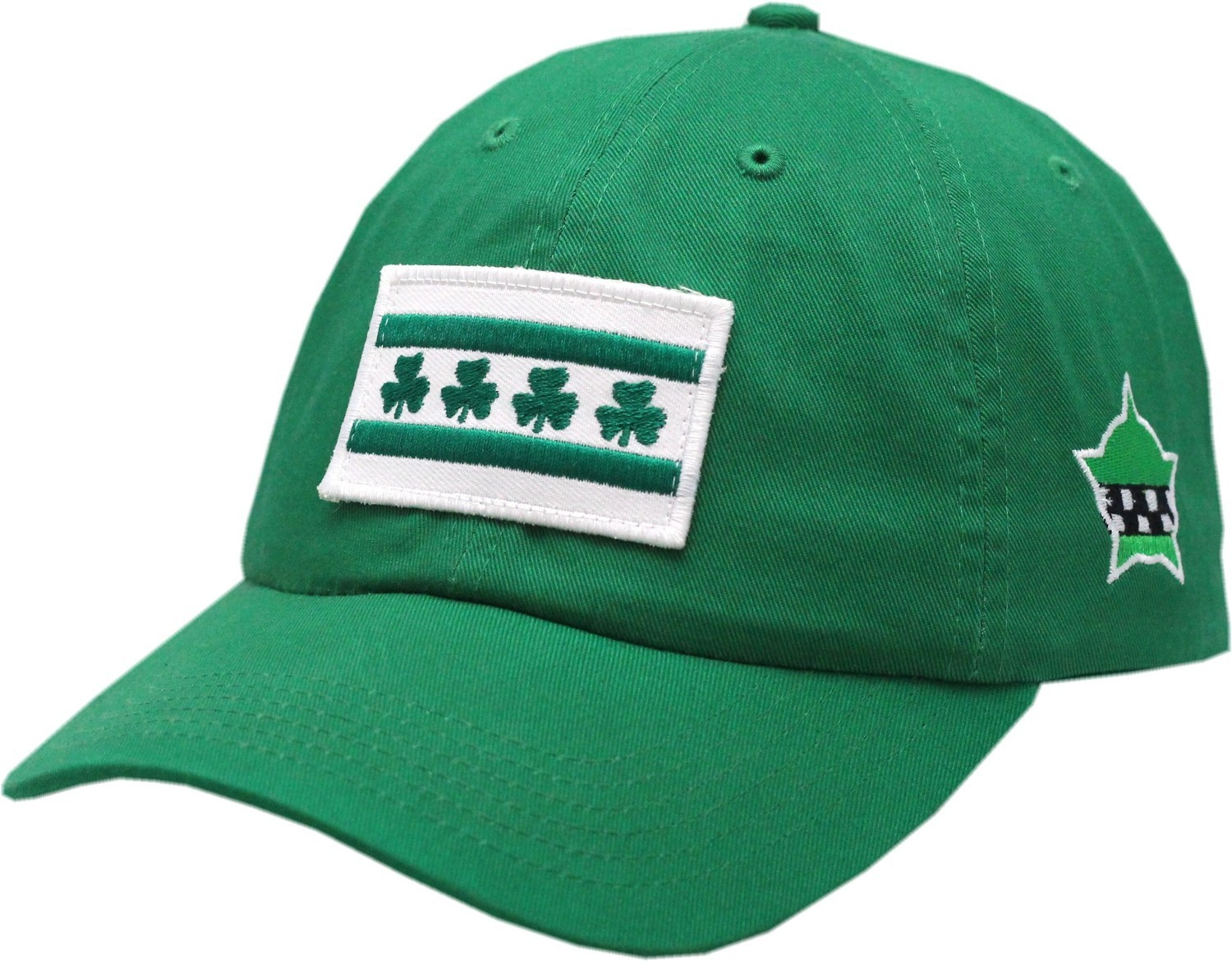 Chicago Flag Shamrock Hat Buckle Back Green