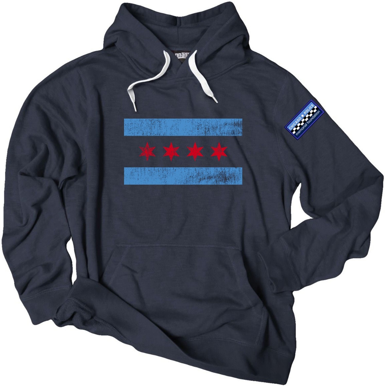Chicago Flag Crossover Hoodie With Side Bar Patch