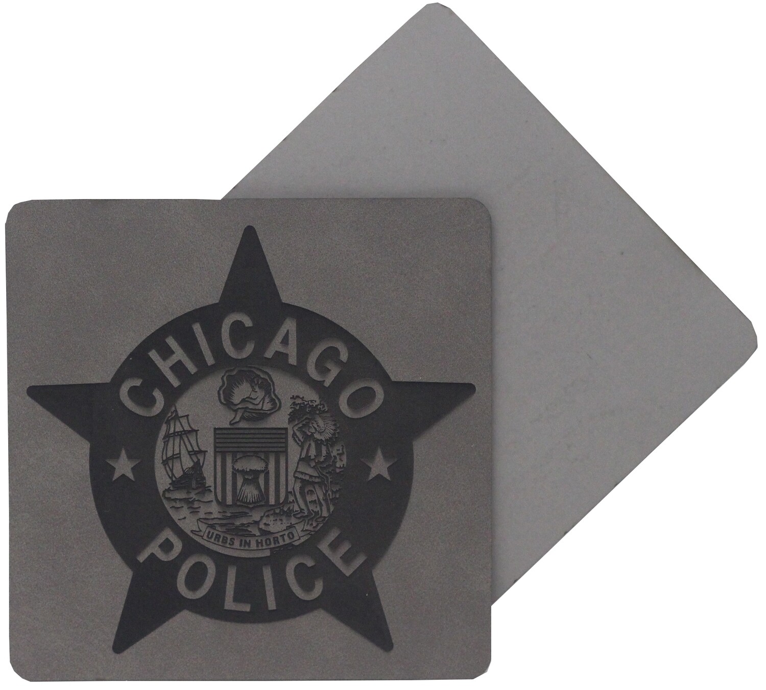 CPD Star Coaster 4 Pack Leatherette Grey